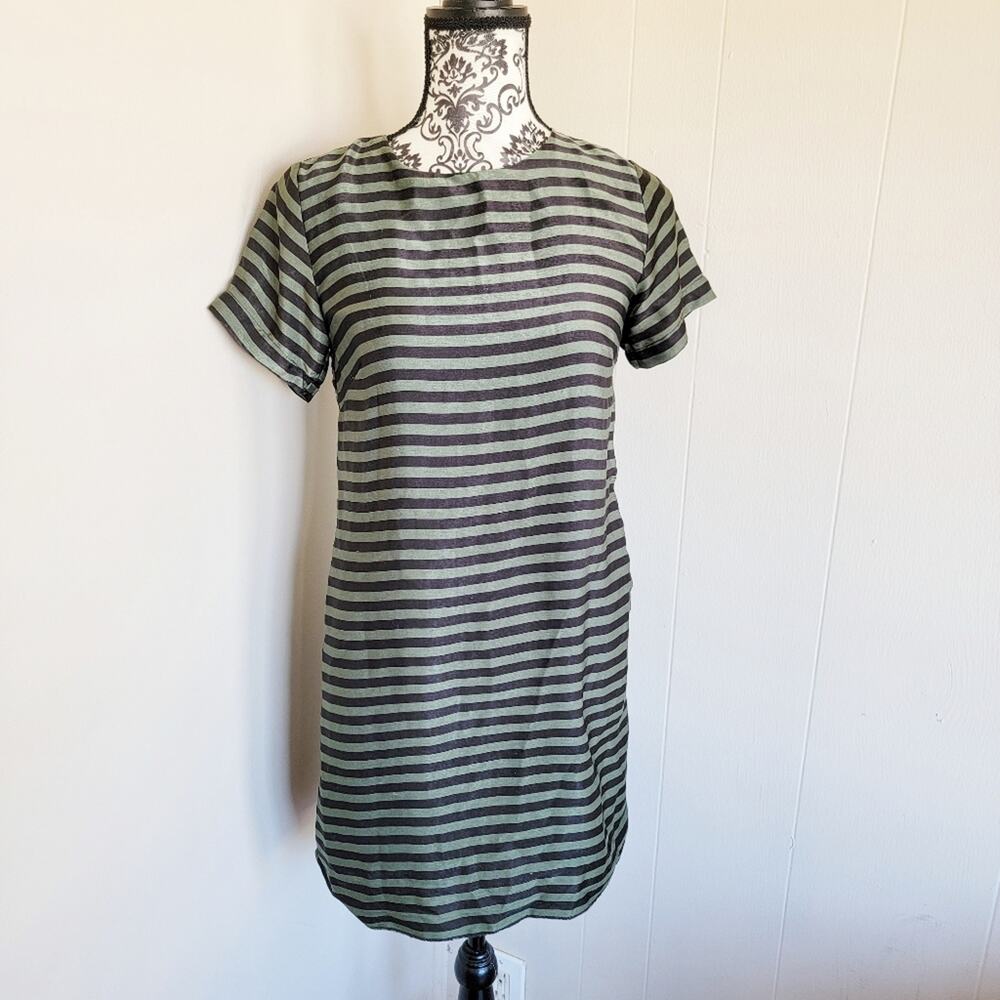 Vici Striped Short Sleeve Mini Shift Dress